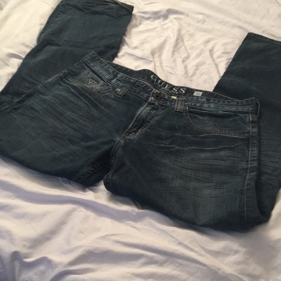 Guess mens dark denim blue jeans size 36/32​